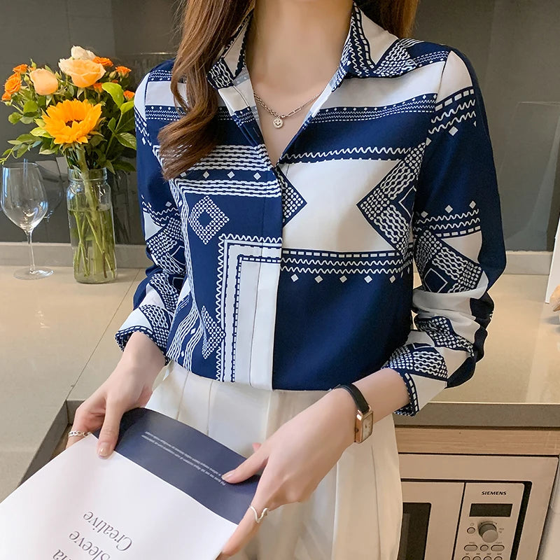 Fashion Ladies Shirts New Elegant Women Blouses Long Sleeve Button-Down Tops Blusa Mujer