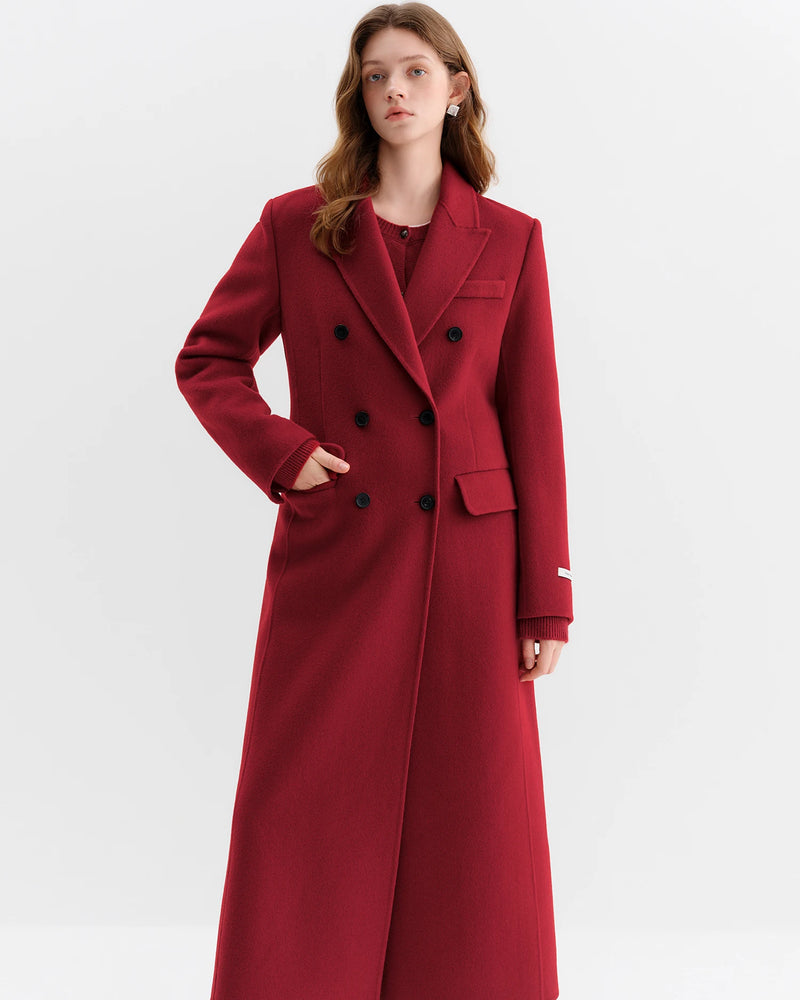 FSLE Women Tailored Coat with Double-Faced Tweed Oversized Flattering Silhouette Premium Wool Outerwear 2025 Winter New Arrival