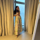 Women's Retro Floral Print Corset Maxi Dress Sexy Sleeveless Halter Neck Flowy Long Dress Lady Summer Vacation Dating Streetwear