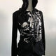 2025 new blue sweatshirt for women fall and winter gothic American retro casual bulk streetwear Y2K design Slim cardigan jacket