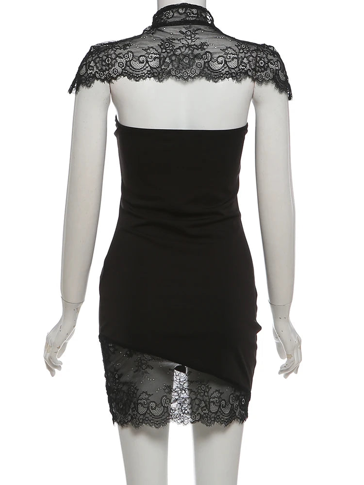 Sisterlinda Fashion Sexy Lace Shawl+Dress Women Trend Elegant Short Sleeve Jacquard Patchwork Stretch Evening party Club Bodycon