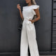 2024 Summer Short Sleeve Wide Leg Jumpsuit For Women Elegant Romper Vintage Streetwear Jumpsuits Overalls Women Jump Suit Woman
