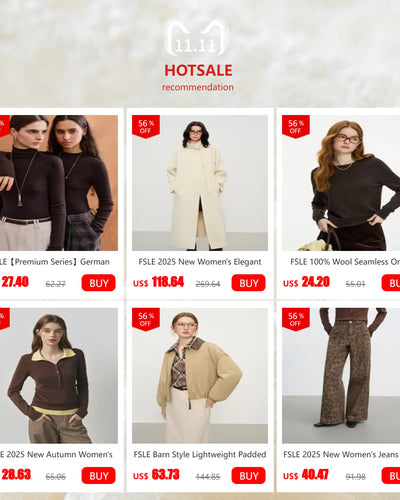 FSLE Women Tailored Coat with Double-Faced Tweed Oversized Flattering Silhouette Premium Wool Outerwear 2025 Winter New Arrival