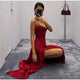 Slit Waist Cinching Evening Dress V Neck Sleeveless Slim Irregular Long Women's Summer Dresses New Elegant Party Robe 2026