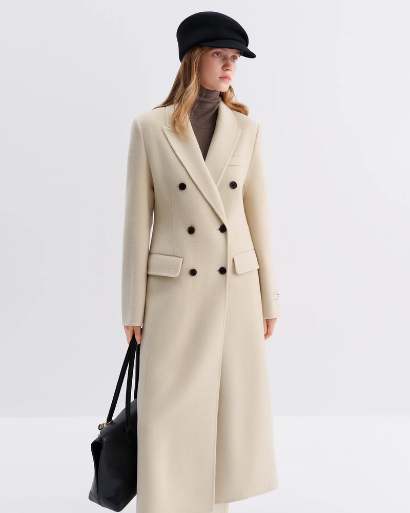 FSLE Women Tailored Coat with Double-Faced Tweed Oversized Flattering Silhouette Premium Wool Outerwear 2025 Winter New Arrival