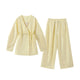 Solid Lace up Coat Long Pants Lady Set V-Neck Long Sleeve Jacket High Waist Straight Trousers Casual Women's New Sets Streetwear