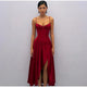 Slit Waist Cinching Evening Dress V Neck Sleeveless Slim Irregular Long Women's Summer Dresses New Elegant Party Robe 2026