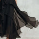 2026 new black sleeveless irregular chiffon long dress with elegant temperament for women