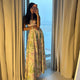 Women's Retro Floral Print Corset Maxi Dress Sexy Sleeveless Halter Neck Flowy Long Dress Lady Summer Vacation Dating Streetwear