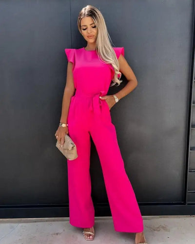 2024 Summer Short Sleeve Wide Leg Jumpsuit For Women Elegant Romper Vintage Streetwear Jumpsuits Overalls Women Jump Suit Woman
