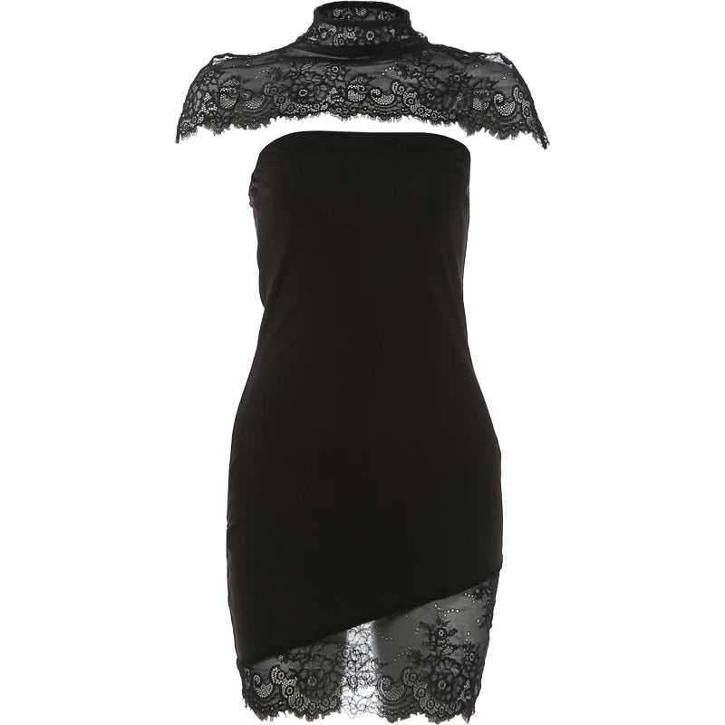 Sisterlinda Fashion Sexy Lace Shawl+Dress Women Trend Elegant Short Sleeve Jacquard Patchwork Stretch Evening party Club Bodycon