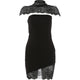 Sisterlinda Fashion Sexy Lace Shawl+Dress Women Trend Elegant Short Sleeve Jacquard Patchwork Stretch Evening party Club Bodycon