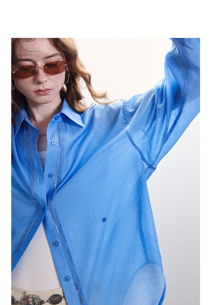 TOYOUTH Women Shirt 2026 Spring New Lyocell Acetate Vacation Commuter Shirt