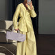 Solid Lace up Coat Long Pants Lady Set V-Neck Long Sleeve Jacket High Waist Straight Trousers Casual Women's New Sets Streetwear