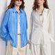 TOYOUTH Women Shirt 2026 Spring New Lyocell Acetate Vacation Commuter Shirt