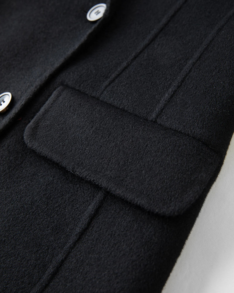 FSLE Women Tailored Coat with Double-Faced Tweed Oversized Flattering Silhouette Premium Wool Outerwear 2025 Winter New Arrival