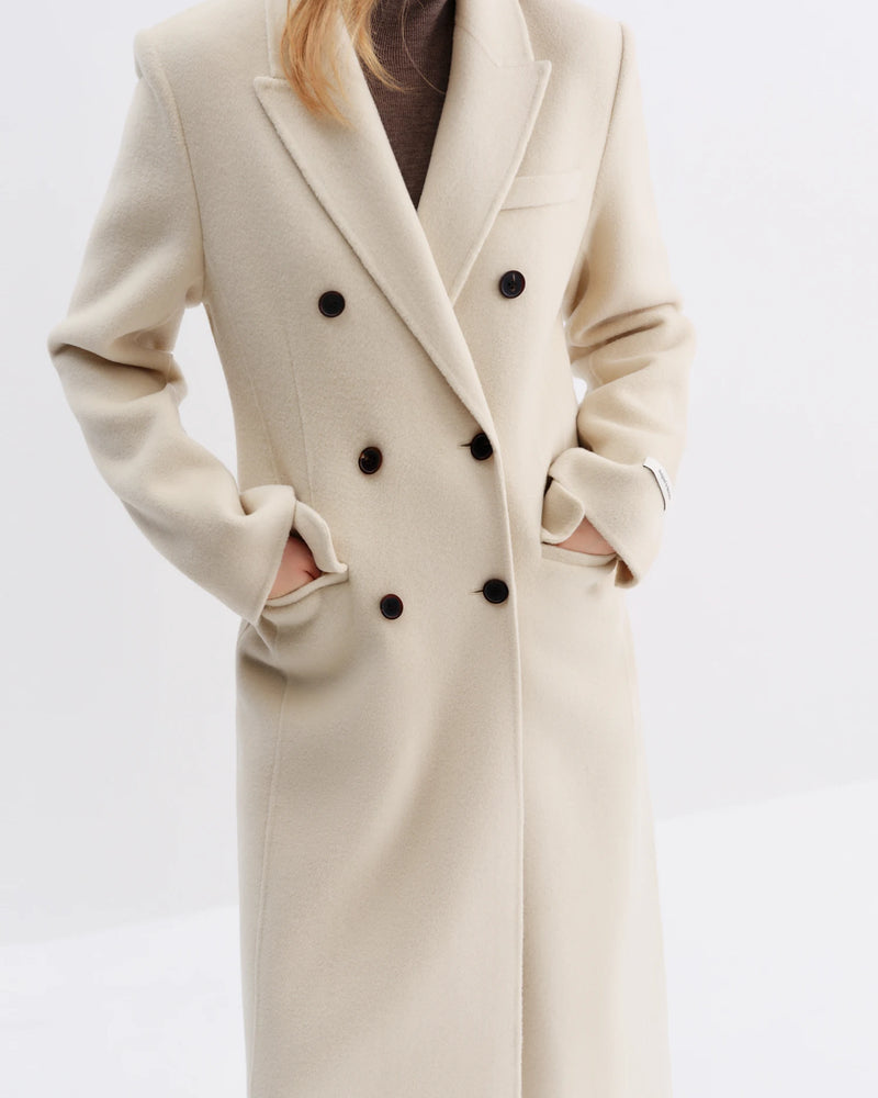 FSLE Women Tailored Coat with Double-Faced Tweed Oversized Flattering Silhouette Premium Wool Outerwear 2025 Winter New Arrival