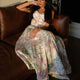 Women's Retro Floral Print Corset Maxi Dress Sexy Sleeveless Halter Neck Flowy Long Dress Lady Summer Vacation Dating Streetwear