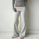 Women Wide Leg Pants Solid Color Fold Over Waist Casual Trousers Spring Fall Loose Sweatpants Bottoms Y2K Streetwear