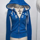 2025 new blue sweatshirt for women fall and winter gothic American retro casual bulk streetwear Y2K design Slim cardigan jacket