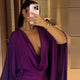 Women Elegant Sexy V-neck Dresses Retro Solid Spliced Flare Sleeve Prom Dress Chic Midnight Club Party Mini Robe New Trendy Gown