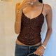 Women Y2K Sequin Beaded Mesh Cami Top Spaghetti Strap V Neck Fitted Sheer Camisole Summer Vacation Going Out Streetwear