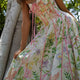 Women's Retro Floral Print Corset Maxi Dress Sexy Sleeveless Halter Neck Flowy Long Dress Lady Summer Vacation Dating Streetwear