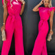 2024 Summer Short Sleeve Wide Leg Jumpsuit For Women Elegant Romper Vintage Streetwear Jumpsuits Overalls Women Jump Suit Woman