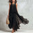 2026 new black sleeveless irregular chiffon long dress with elegant temperament for women