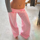 Women Wide Leg Pants Solid Color Fold Over Waist Casual Trousers Spring Fall Loose Sweatpants Bottoms Y2K Streetwear