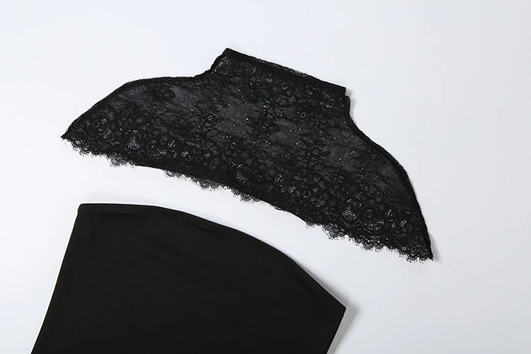 Sisterlinda Fashion Sexy Lace Shawl+Dress Women Trend Elegant Short Sleeve Jacquard Patchwork Stretch Evening party Club Bodycon