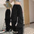Retro Vintage High Street Baggy Pants Fashion Women Oversized Drawstring Pocket New Pant Casual Streetwear Loose Jogger Trousers