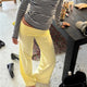 Women Wide Leg Pants Solid Color Fold Over Waist Casual Trousers Spring Fall Loose Sweatpants Bottoms Y2K Streetwear