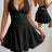 Sexy Halter Backless Tie Waist Pleated Bodycon Dress, Summer New Fashion Slim Fit V-Neck Dress
