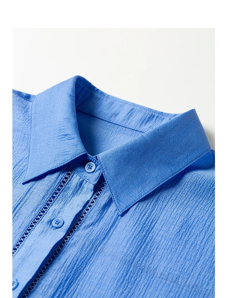 TOYOUTH Women Shirt 2026 Spring New Lyocell Acetate Vacation Commuter Shirt