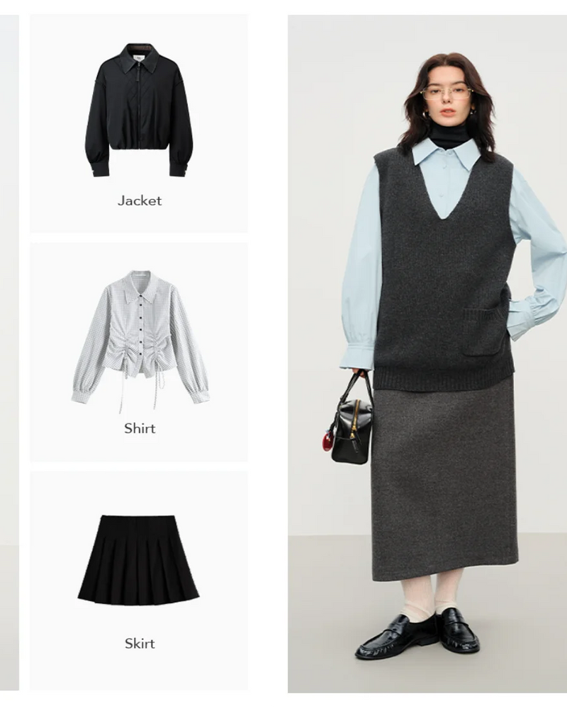 FSLE Women Tailored Coat with Double-Faced Tweed Oversized Flattering Silhouette Premium Wool Outerwear 2025 Winter New Arrival