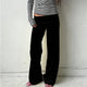 Women Wide Leg Pants Solid Color Fold Over Waist Casual Trousers Spring Fall Loose Sweatpants Bottoms Y2K Streetwear