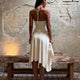White Lace Patchwork 2 Piece Dress Sets Sexy Halter Short Tanks+A-line Skirts Women Sets Summer New Women Holiday Beach Outfits
