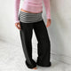 Women Wide Leg Pants Solid Color Fold Over Waist Casual Trousers Spring Fall Loose Sweatpants Bottoms Y2K Streetwear