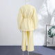 Solid Lace up Coat Long Pants Lady Set V-Neck Long Sleeve Jacket High Waist Straight Trousers Casual Women's New Sets Streetwear