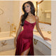 Slit Waist Cinching Evening Dress V Neck Sleeveless Slim Irregular Long Women's Summer Dresses New Elegant Party Robe 2026