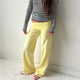 Women Wide Leg Pants Solid Color Fold Over Waist Casual Trousers Spring Fall Loose Sweatpants Bottoms Y2K Streetwear